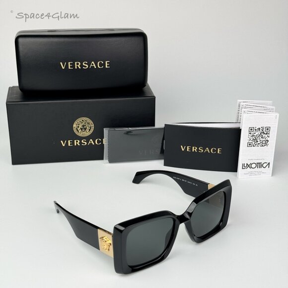 Versace Women Sunglasses Black Grey Butterfly VE4467U GB1/87 BRAND NEW